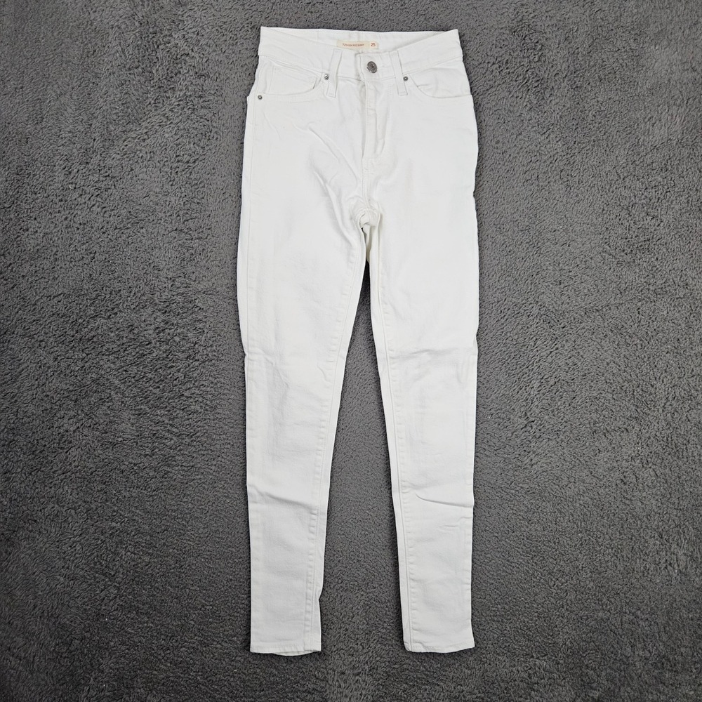 Levis 721 High Rise Skinny‎ Jeans Womens 25x30 White Denim